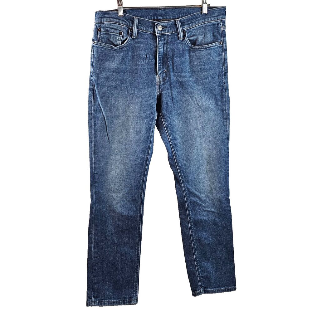 Levi's 541 Jeans Mens 33x34 Blue Athletic Taper Stretch Denim Distressed Faded